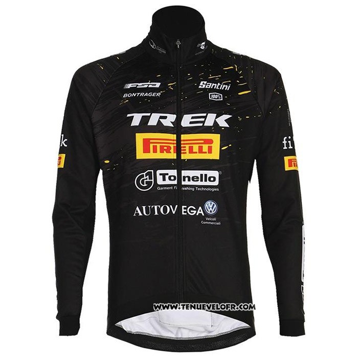 2020 Maillot Cyclisme Trek Selle San Marco Noir Manches Longues et Cuissard